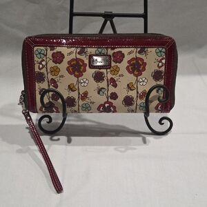 Fossil Leather Zippered Travel Passport Wallet